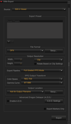 Stills Export